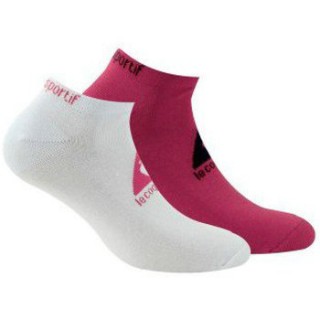 Vente Le Coq Sportif Pack De 2 Invisibles Jersey Femme Blanc Rose - Chaussettes Femme